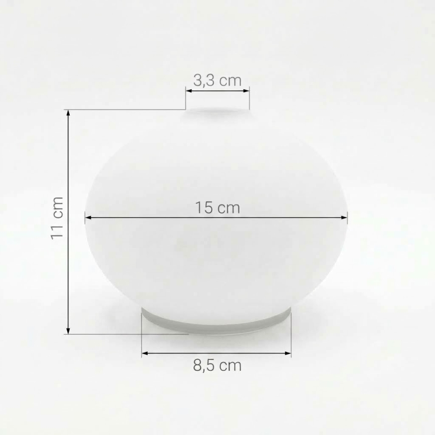 Rezerves stikls lustrai E14 d. 15 cm balta