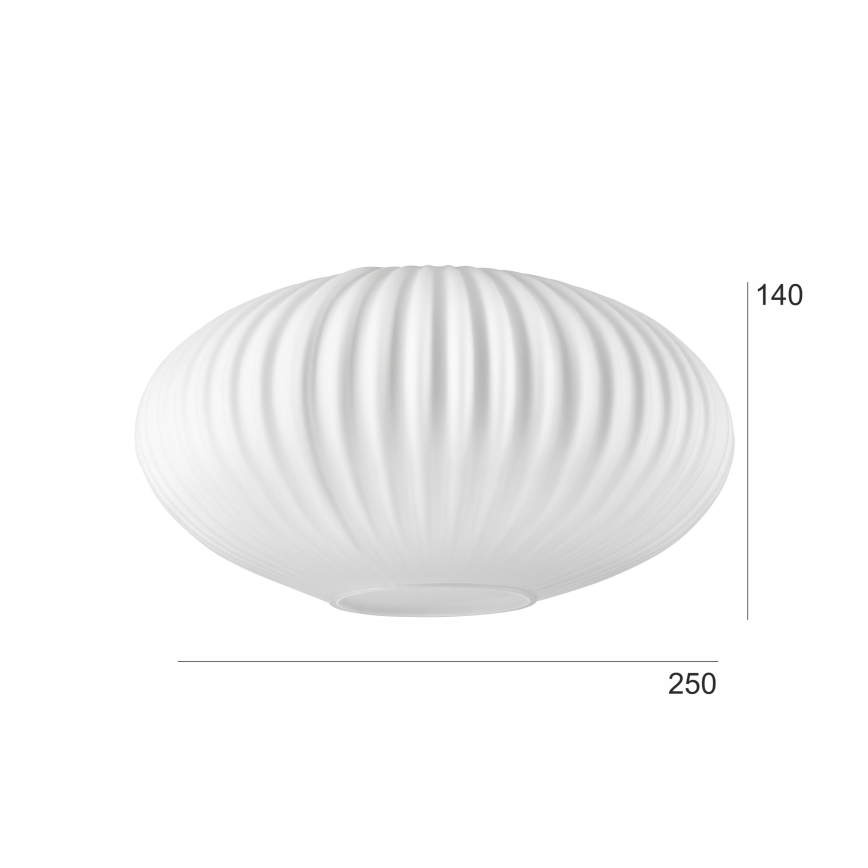 Rezerves stikls lustrai HARMA E27 14x25 cm balta