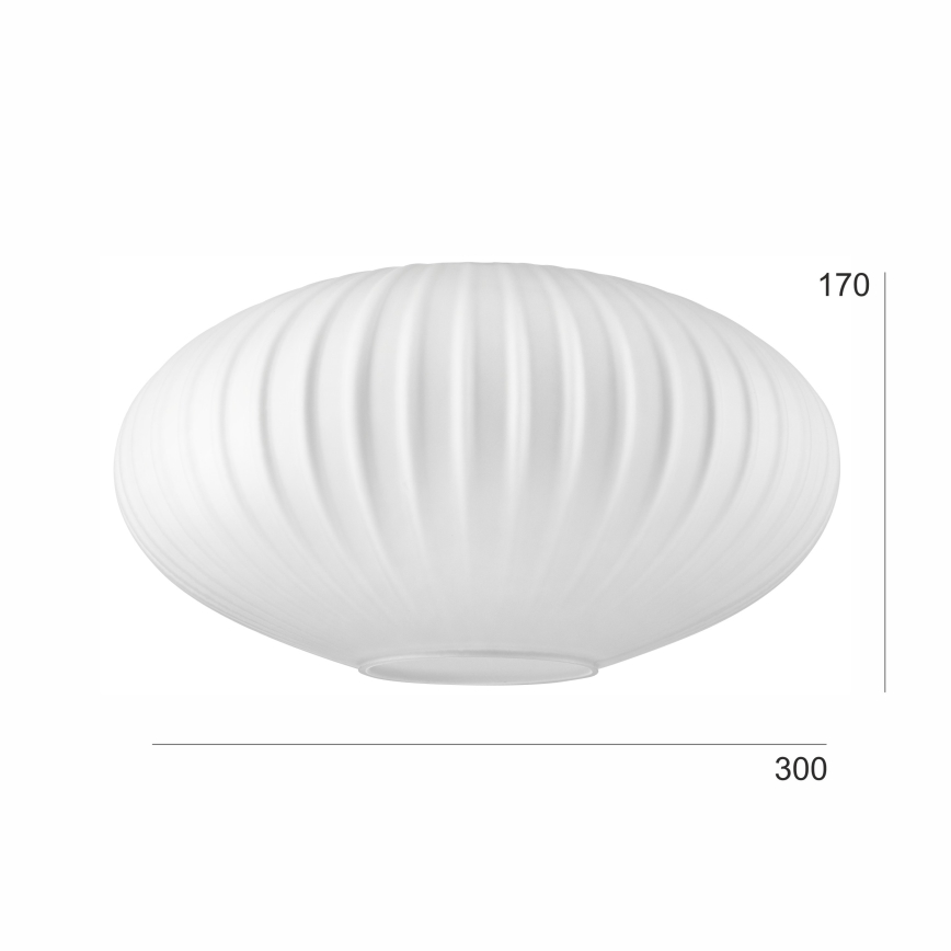 Rezerves stikls lustrai HARMA E27 17x30 cm balta