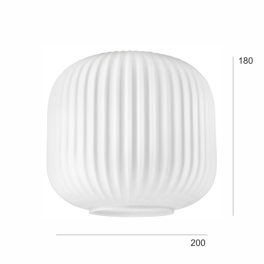 Rezerves stikls lustrai HARMA E27 18x20 cm balta