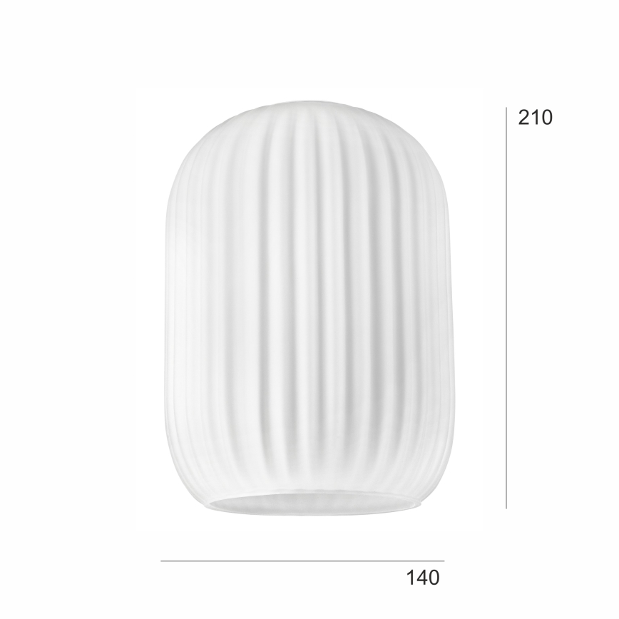 Rezerves stikls lustrai HARMA E27 21x14 cm balta