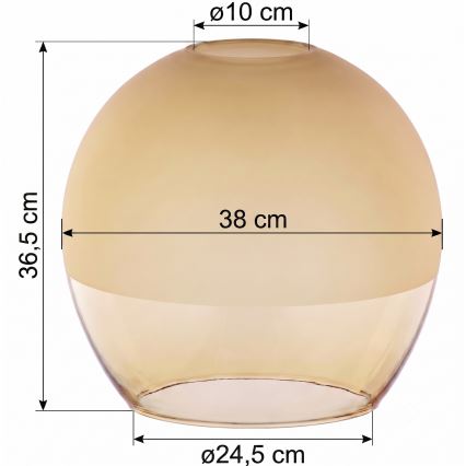 Rezerves stikls lustrai KULA E27, Ø 38 cm, dūmakaini bēšā krāsā