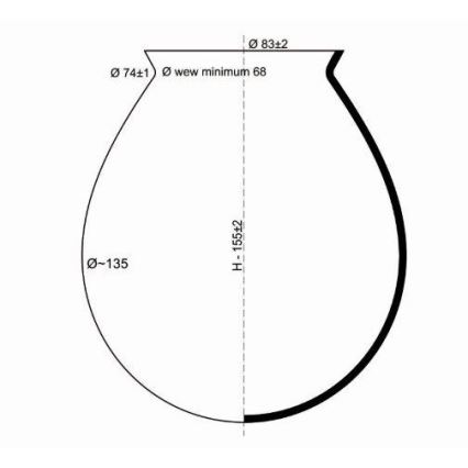 Rezerves stikls lustrai NATAN d. 13,5 cm
