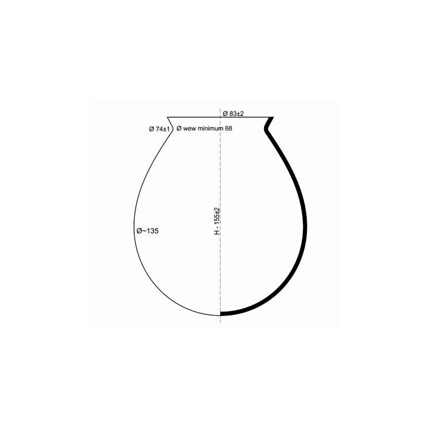 Rezerves stikls lustrai NATAN d. 13,5 cm