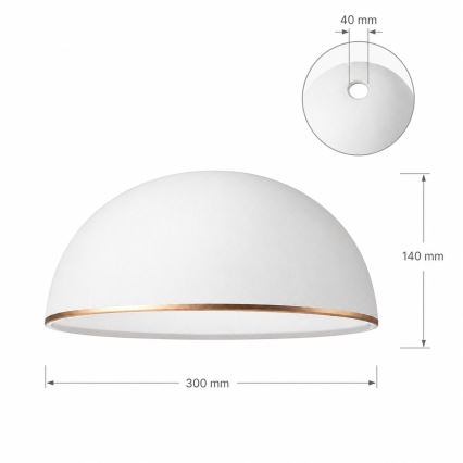 Rezerves stikls lustrai RETRO, ANTICO E27 Ø 30 cm balts/bronzas