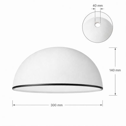 Rezerves stikls lustrai RETRO, ANTICO E27 Ø 30 cm balts/melns