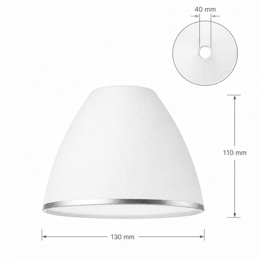 Rezerves stikls lustram un sienas gaismeklim RETRO, ANTICO E27 Ø 13 cm balts/sudrabs