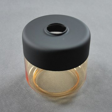 Rezerves stikls lustras AMBER E27, Ø 14 cm, melns/dūmains bēšs