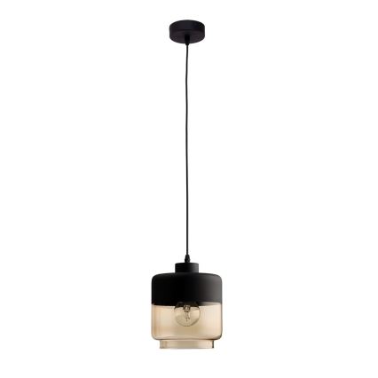 Rezerves stikls lustras AMBER E27, Ø 14 cm, melns/dūmains bēšs