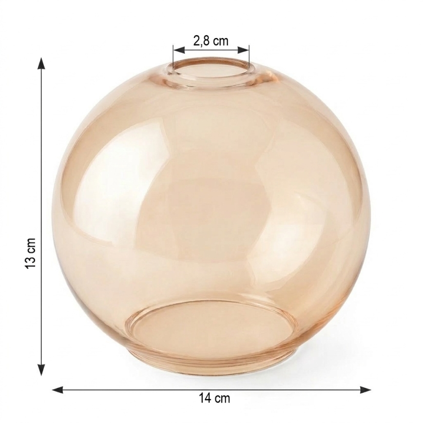 Rezerves stikls POBO Ø 14 cm dūmains bēšs