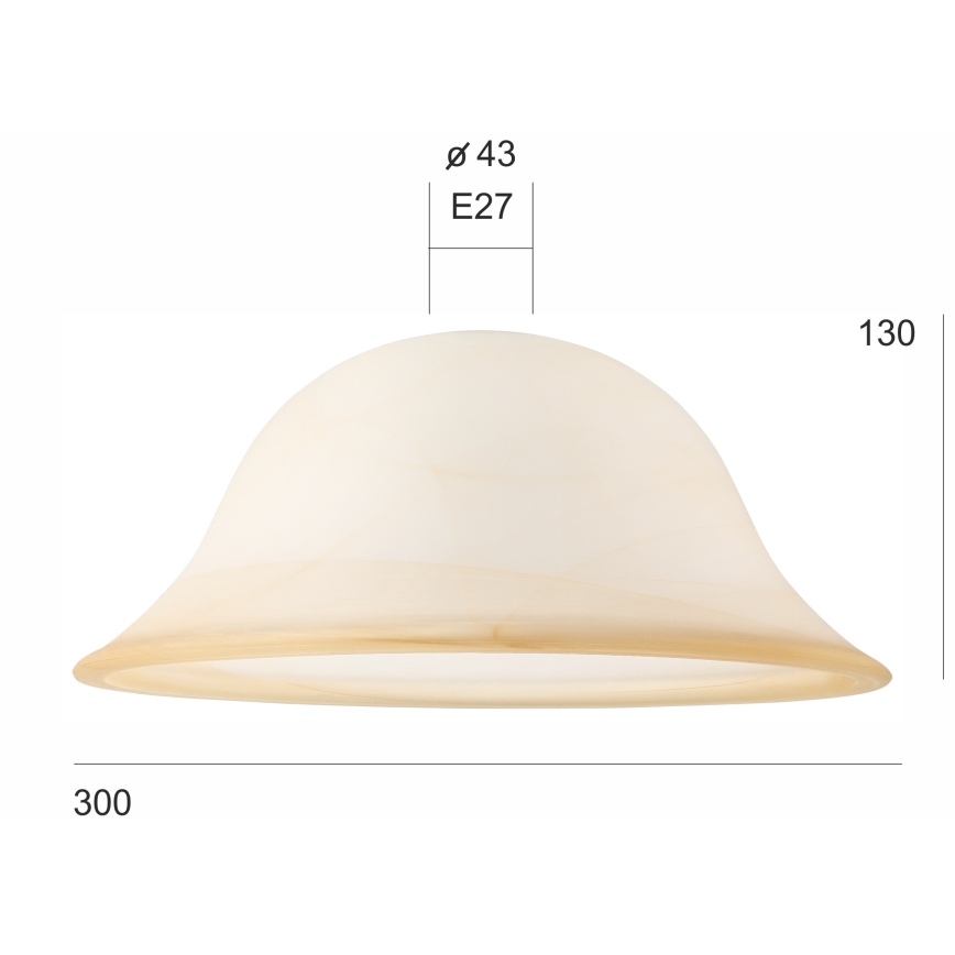 Rezerves stikls lustrai SFERA E27 130x300 mm bēša