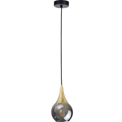 Rezerves stikls lustrai LACRIMA SMOKY E27 d. 15 cm melna dūmakains