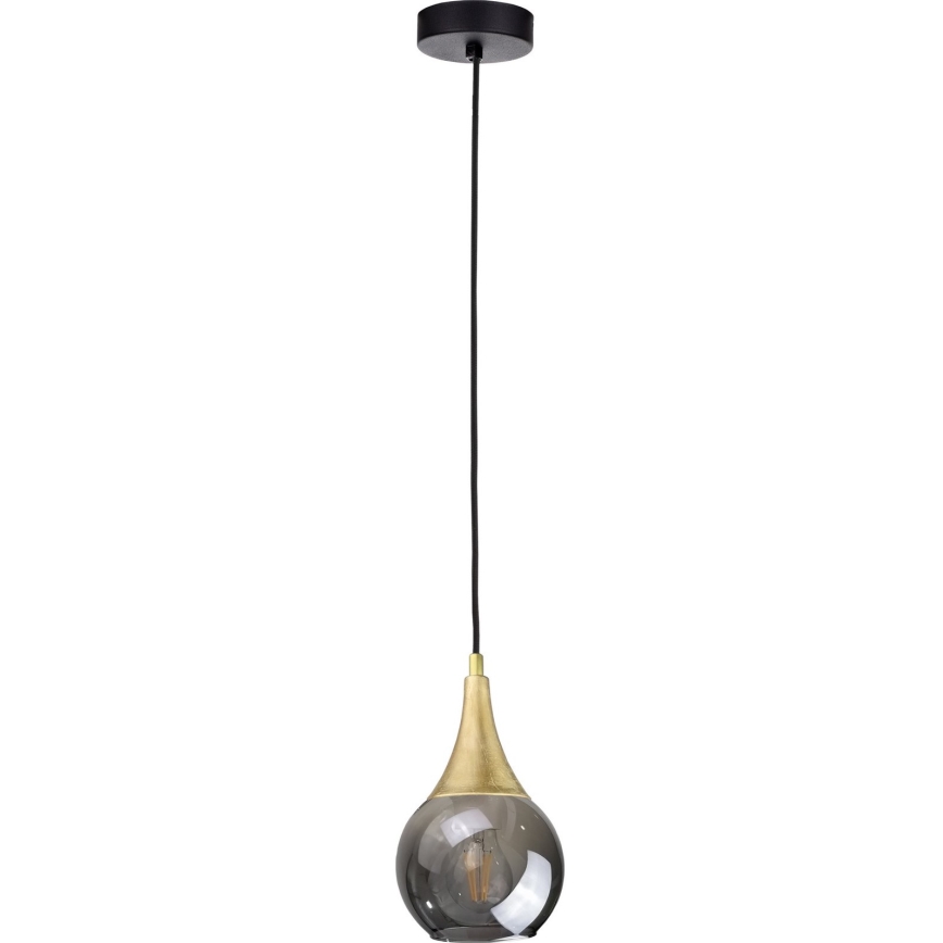 Rezerves stikls lustrai LACRIMA SMOKY E27 d. 15 cm melna dūmakains