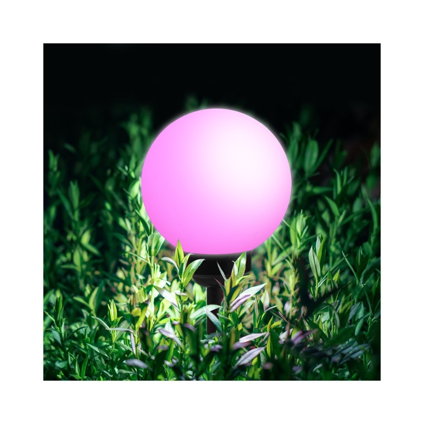 RGB LED saules lampa SPHERE, LED/1,2 V, IP44, 200 mAh, Ø 20 cm