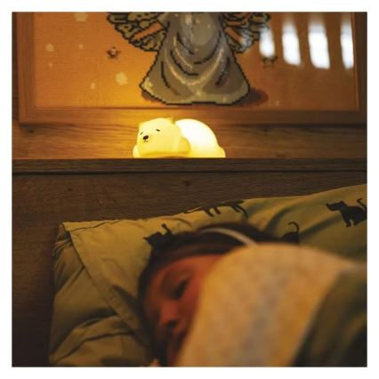 LED RGB uzlādējama skārienvadāma nakts lampa LED/3,7V 1200 mAh lācītis