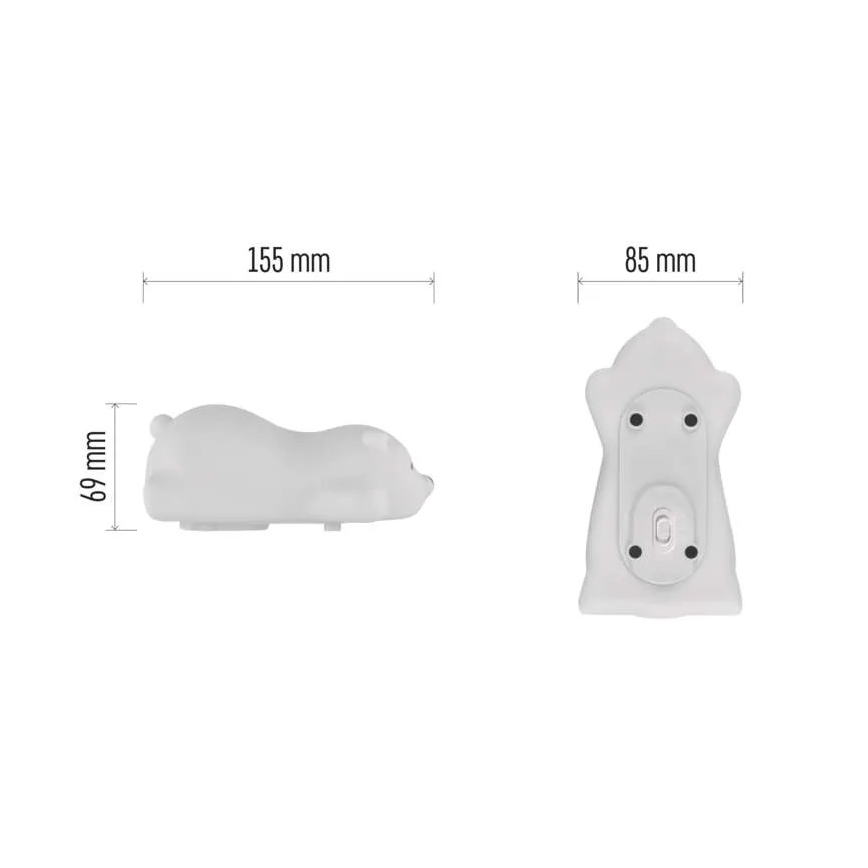 LED RGB uzlādējama skārienvadāma nakts lampa LED/3,7V 1200 mAh lācītis