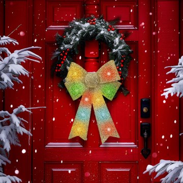 RGB LED Ziemassvētku rotājums 11xLED/3xLR44 40x30 cm zelta loks