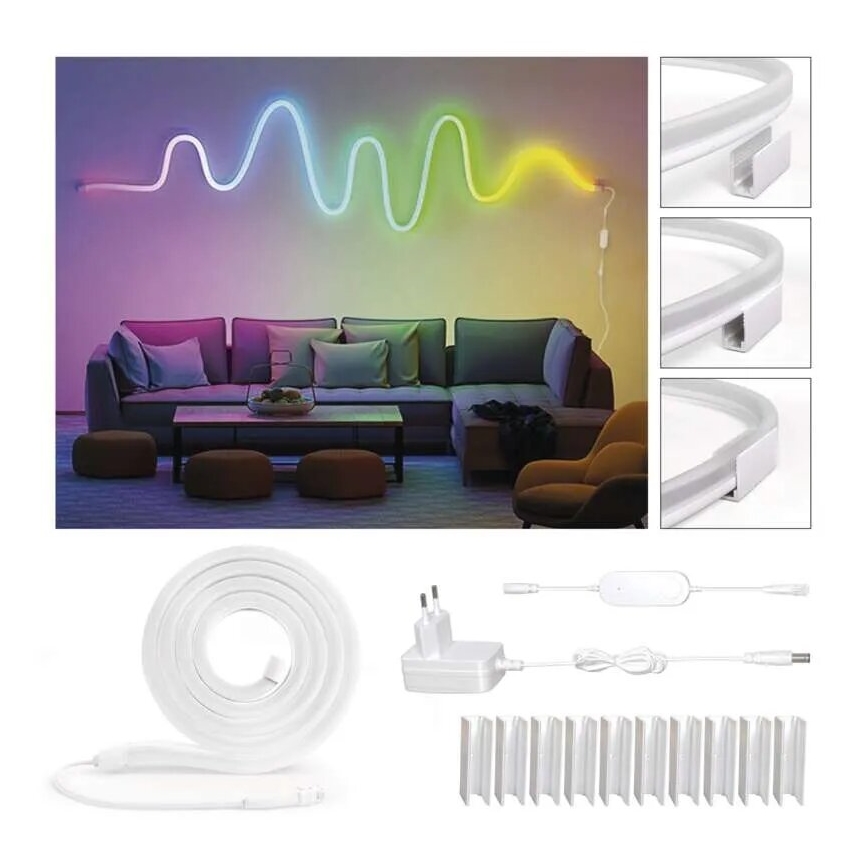 RGBIC LED Aptumšojama josla GoSmart LED/24W/230V 3 m Wi-Fi Tuya