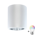 RGBW LED dimmējams prožektors JUPITER 1xE27/6,5W/230V 2700-6500K Wi-Fi Ø 9,8 cm balts