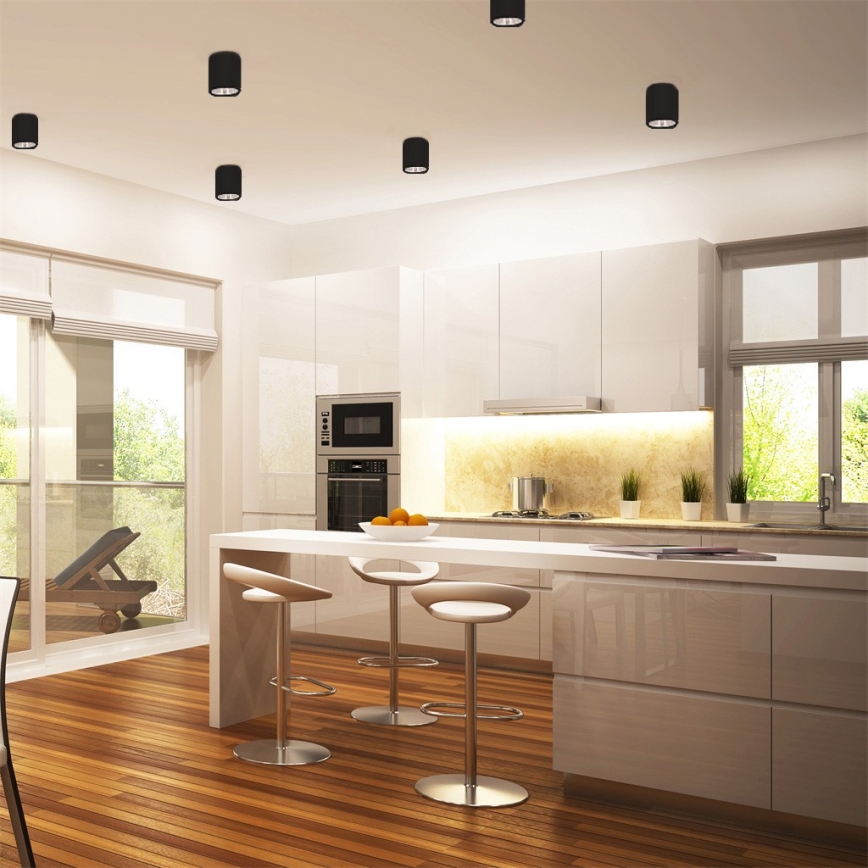 RGBW LED dimmējams prožektors JUPITER 1xE27/6,5W/230V 2700-6500K Wi-Fi Ø 13 cm melns