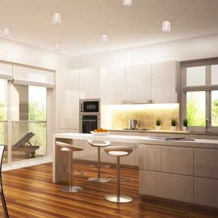 RGBW LED dimmējams prožektors JUPITER 1xE27/6,5W/230V 2700-6500K Wi-Fi Ø 9,8 cm balts