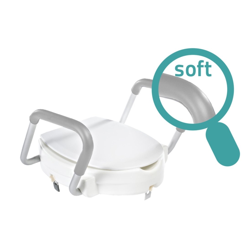 Ridder - Paaugstināts WC sēdeklis ar rokturiem, balts