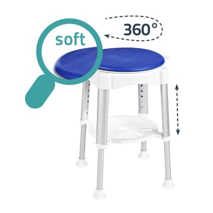 Ridder - Pagriežama taburete 58x35,5 cm zila/balta