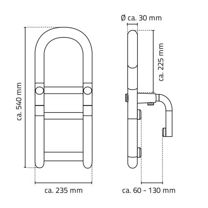 Ridder - Vannas rokturis 54x23,5 cm balts
