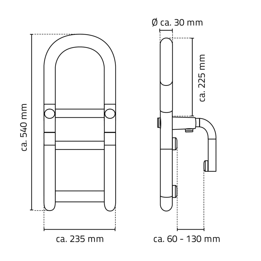 Ridder - Vannas rokturis 54x23,5 cm balts