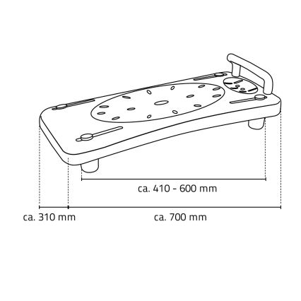 Ridder - Vannas sēdeklis ar rokturi 31x70 cm balts