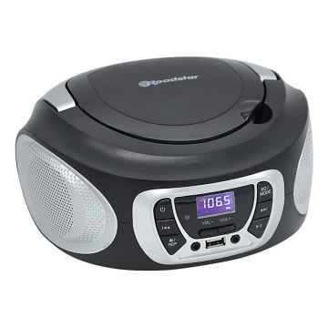 Roadstar CDR-365U/SL - radio ar FM/PLL un USB, 32 W, 230 V, 4xLR14, melns/sudrabs