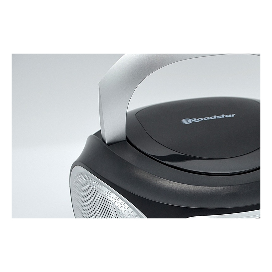 Roadstar CDR-365U/SL - radio ar FM/PLL un USB, 32 W, 230 V, 4xLR14, melns/sudrabs