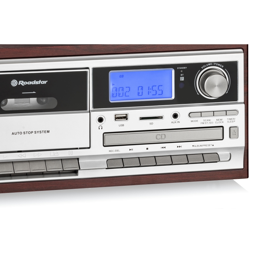 Roadstar HIF-8892 EBT - Hi-Fi sistēma ar gramofonu, CD un kasešu atskaņotāju 64W/230V + tālvadības pults