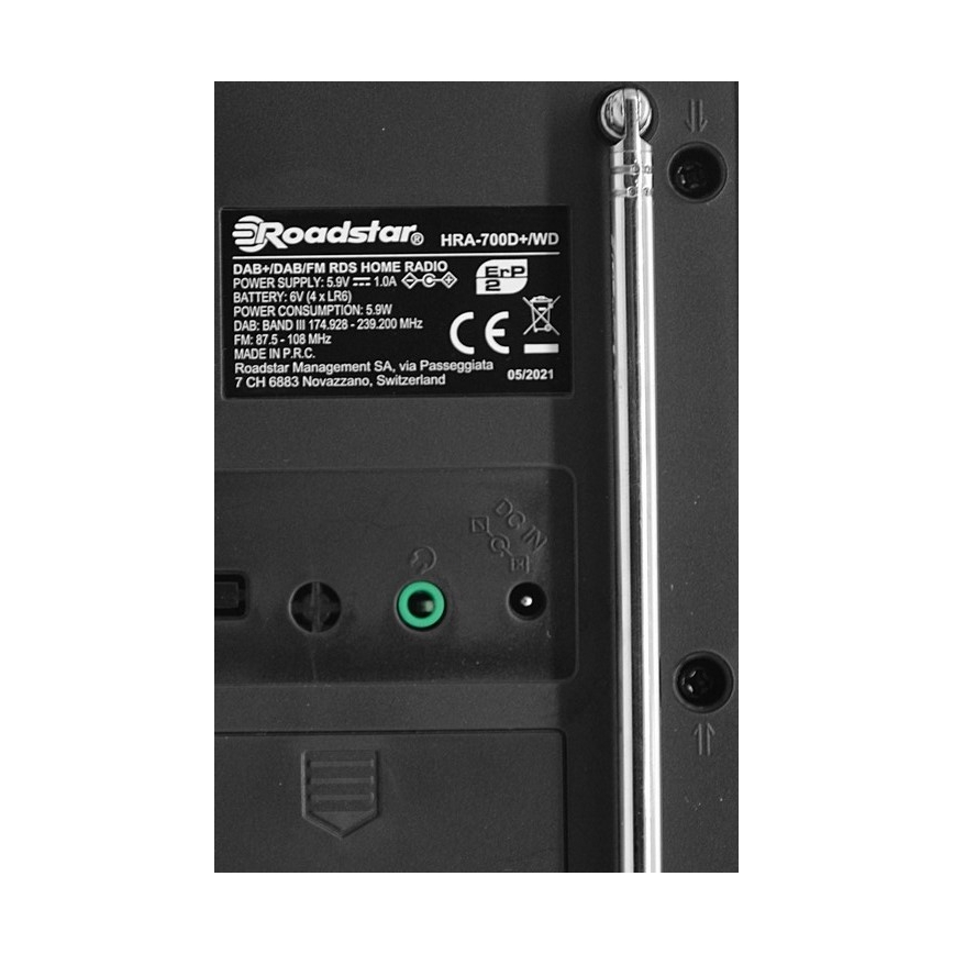 Roadstar HRA-700D+/WD - Radio ar DAB+, FM un modinātāju 16W/230V/4xAA