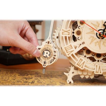 RoboTime - 3D koka mehāniskā puzle Pūču pulkstenis 1xAA
