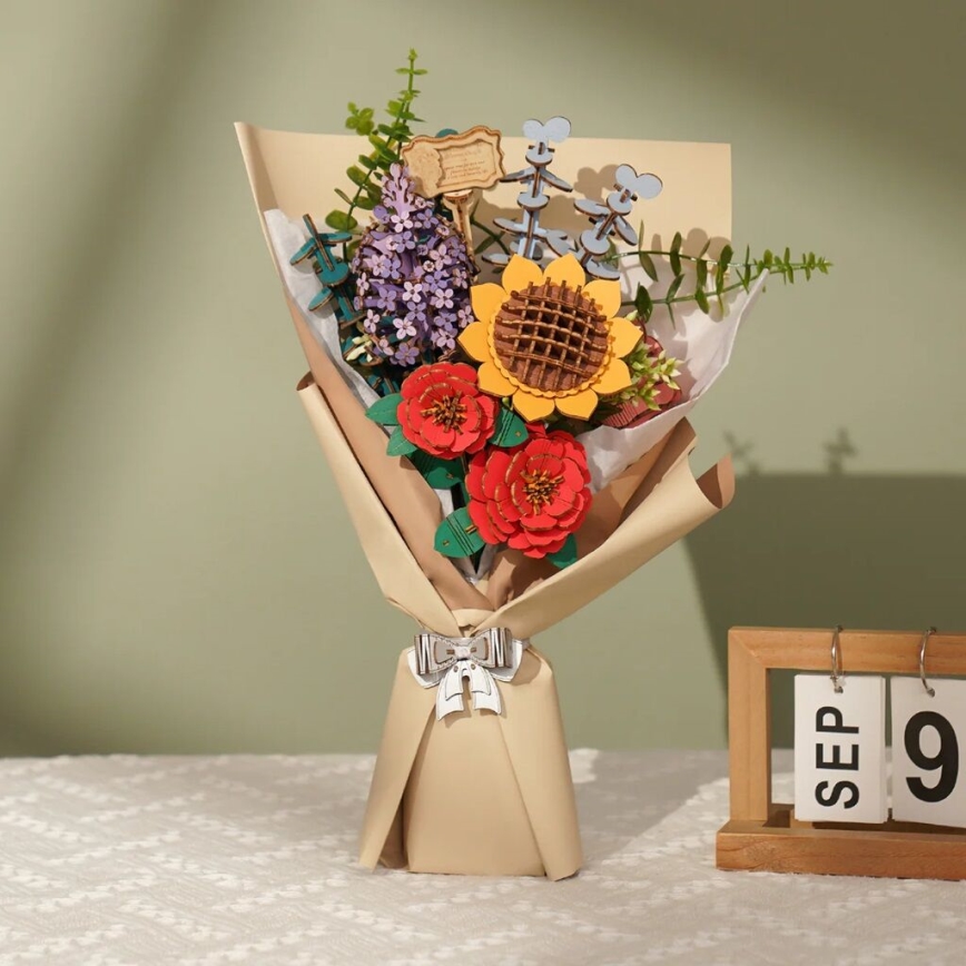 RoboTime - 3D koka puzzle Pušķis