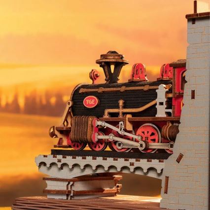 RoboTime - 3D puzzle Grāmatu statīvs Historic steam vilciens