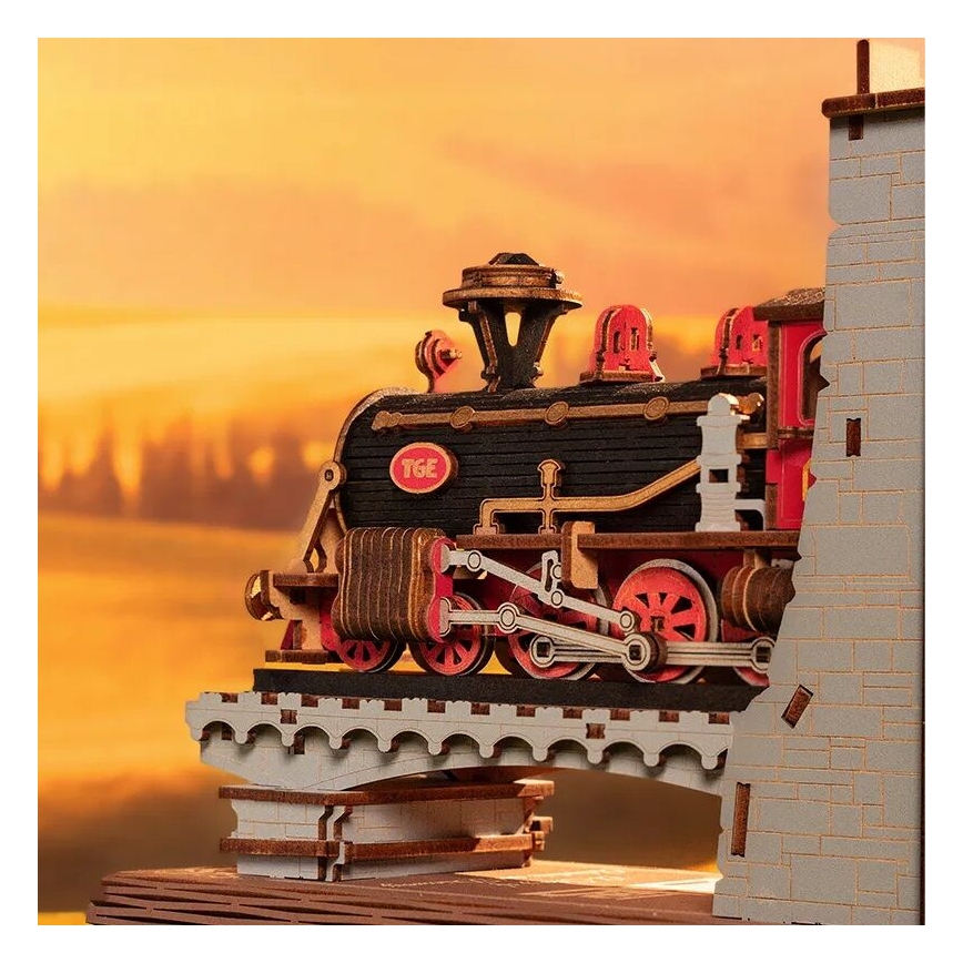 RoboTime - 3D puzzle Grāmatu statīvs Historic steam vilciens