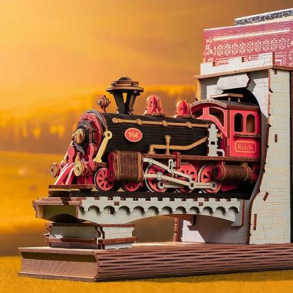 RoboTime - 3D puzzle Grāmatu statīvs Historic steam vilciens