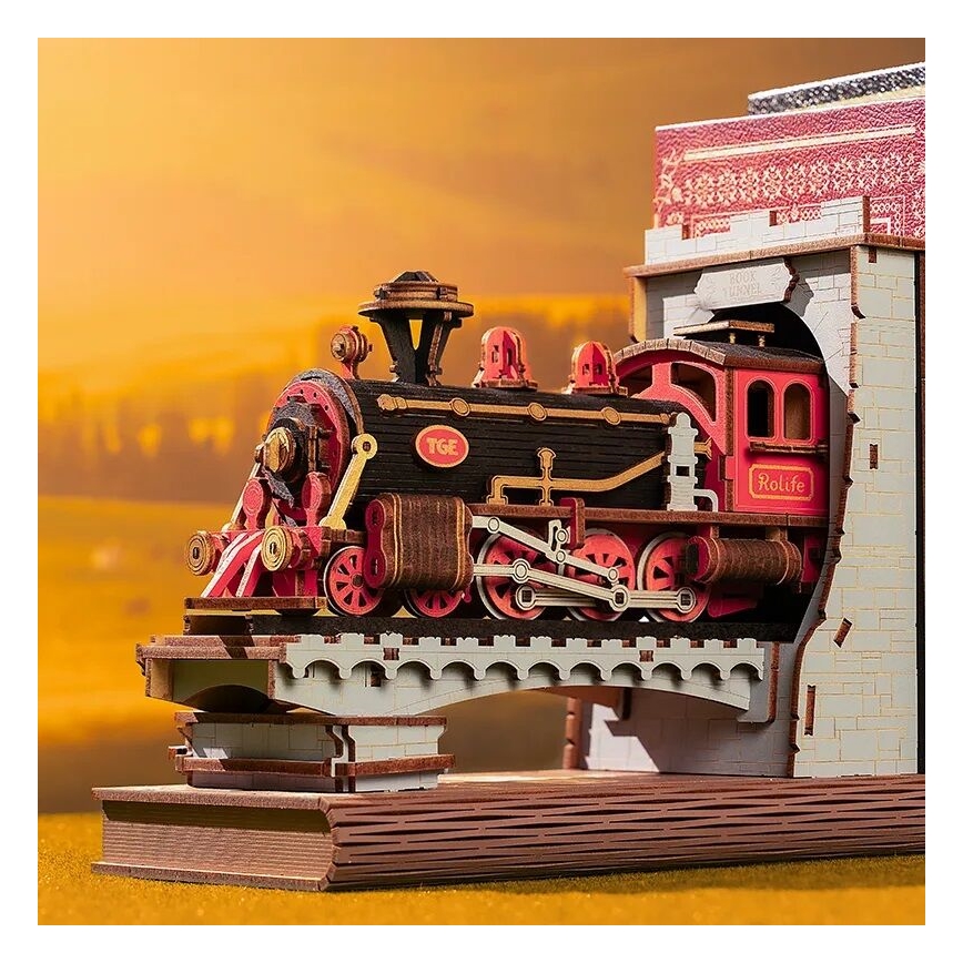 RoboTime - 3D puzzle Grāmatu statīvs Historic steam vilciens