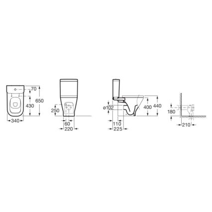Roca A342477000 - tualetes pods GAP keramika/balta