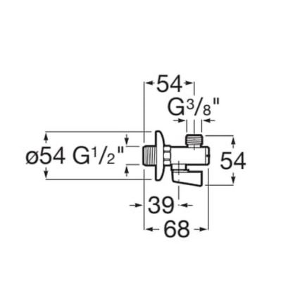 Roca A525168200 - leņķa vārsts AQUA spīdīgs hroms