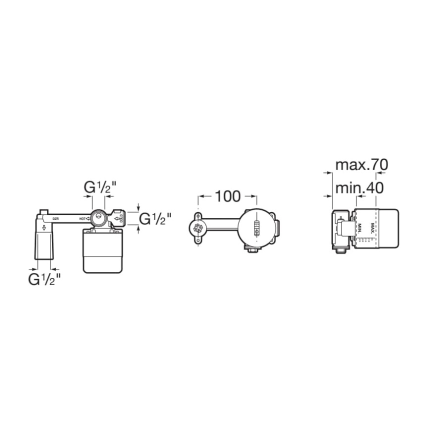 Roca A525220603 - Montāžas korpuss iebūvējamajiem jaucējkrāniem
