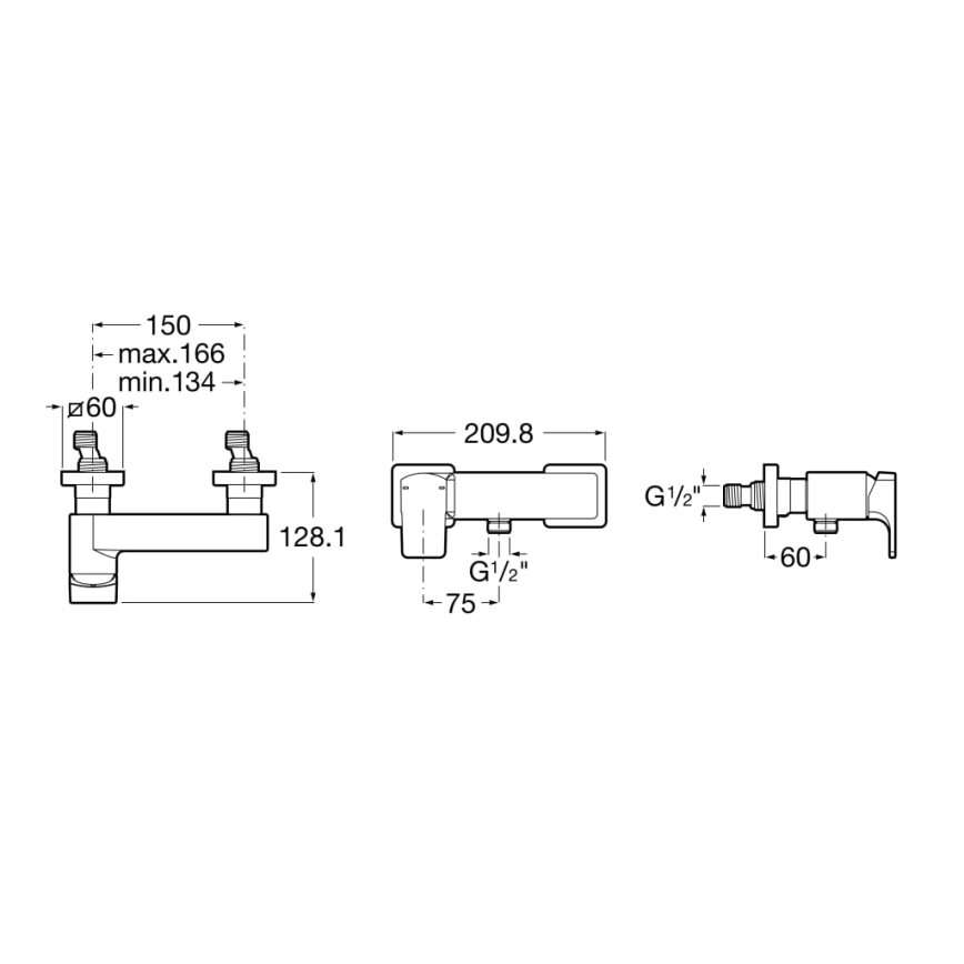 Roca A5A2D01C00 - Dušas jaucējkrāns L90 spīdīgs hroms