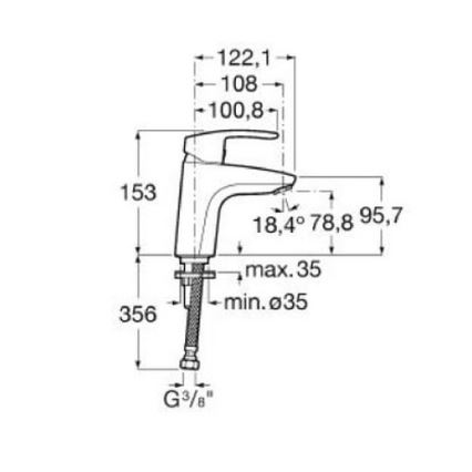 Roca A5A3298C00 - MONODIN izlietnes jaucējkrāns 15,3 cm spīdīgs hroms