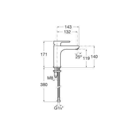 Roca A5A3B09C00 - Izlietnes jaucējkrāns L20 17,1 cm spīdīgs hroms