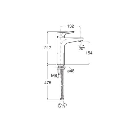 Roca A5A3D90C00 - Izlietnes jaucējkrāns ATLAS 21,7 cm spīdīgs hroms
