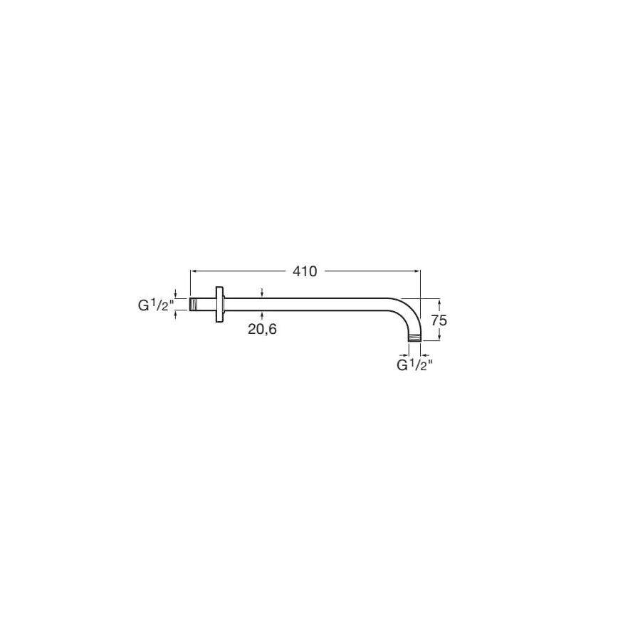 Roca A5B0250C00 - Dušas rokturis RAINDREAM 40 cm spīdīgs hroms