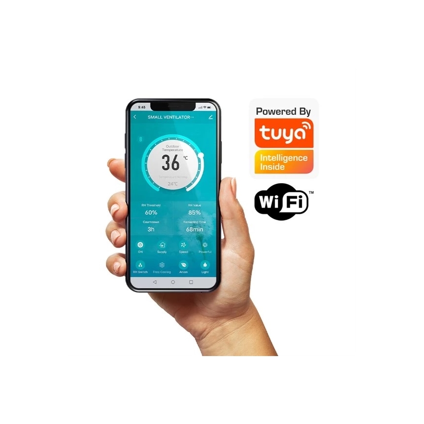 Room heat recovery unit 12W Wi-Fi Tuya + tālvadības pults