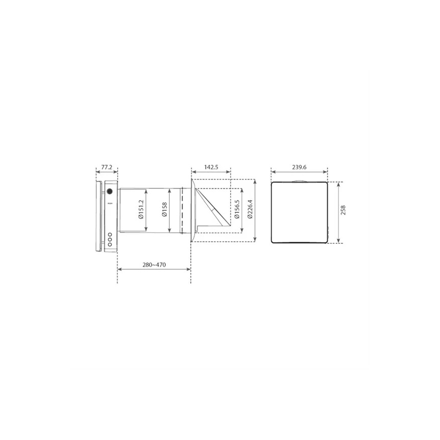 Room heat recovery unit 12W Wi-Fi Tuya + tālvadības pults